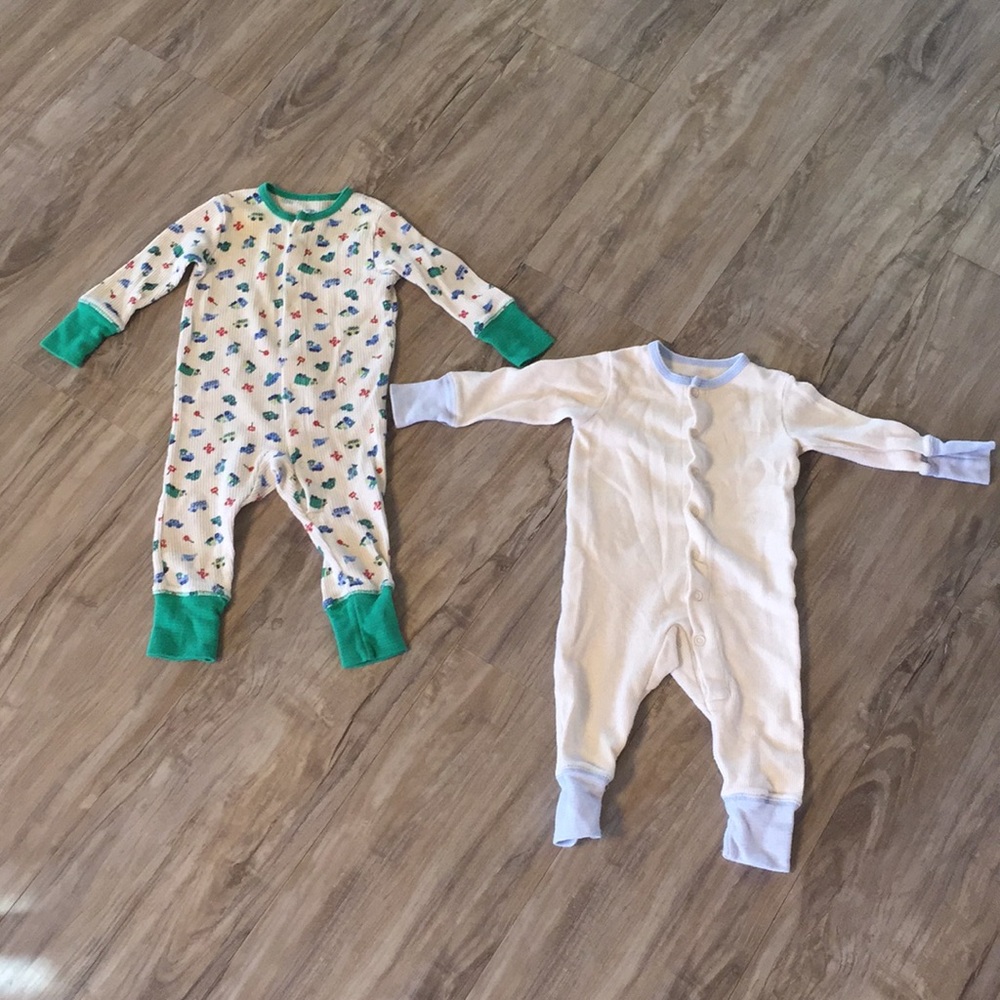 12Mo. Waffle Knit footless rompers/jumper bundle